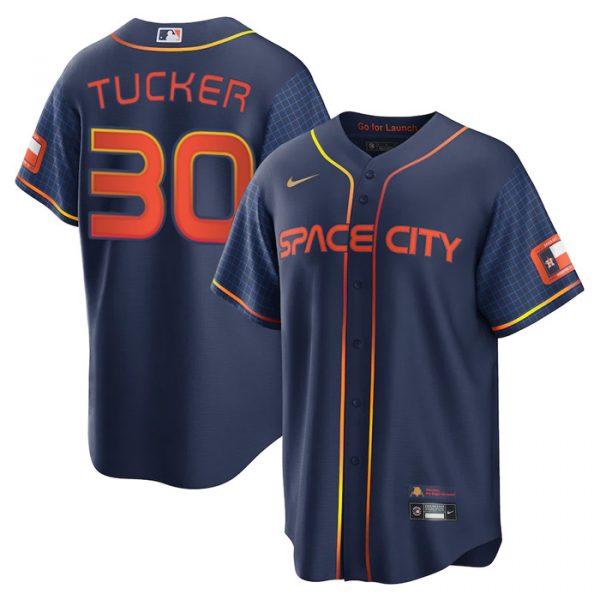 Personalized Youth Kyle Tucker Houston Astros 2022 Space City Connect Navy Stitched Jersey