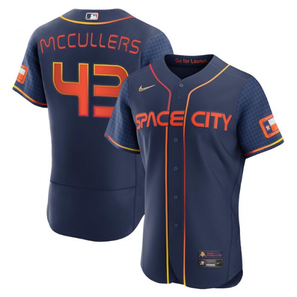 Personalized Men’s Flex Base Lance McCullers Jr. Houston Astros 2022 Space City Connect Navy Stitched Jersey