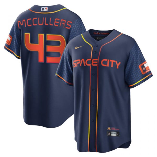 Personalized Men’s Cool Base Lance McCullers Jr. Houston Astros 2022 Space City Connect Navy Stitched Jersey