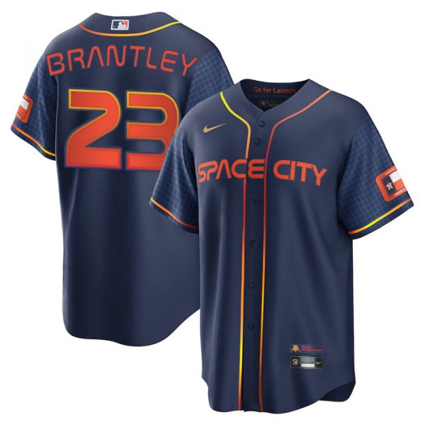 Personalized Men’s Cool Base Michael Brantley Houston Astros 2022 Space City Connect Navy Stitched Jersey