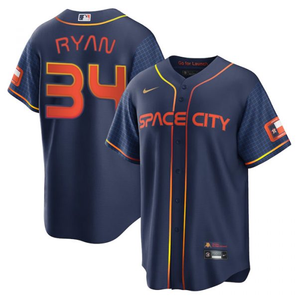 Personalized Men’s Cool Base Nolan Ryan Houston Astros 2022 Space City Connect Navy Stitched Jersey