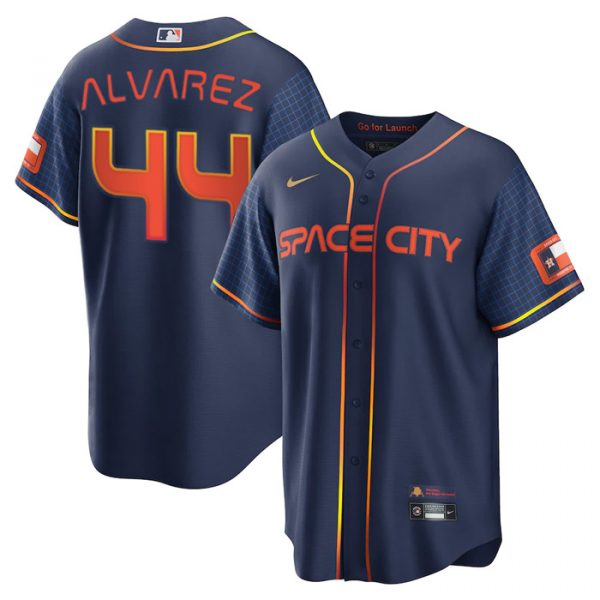 Personalized Men’s Cool Base Yordan Alvarez Houston Astros 2022 Space City Connect Navy Stitched Jersey