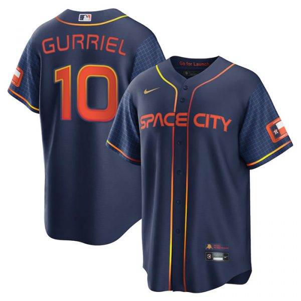 Personalized Men’s Cool Base Yuli Gurriel Houston Astros 2022 Space City Connect Navy Stitched Jersey