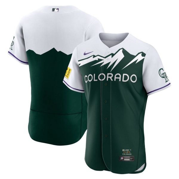 Personalized Men’s Flex Base Colorado Rockies Blank 2022 City Connect Green Stitched Jersey