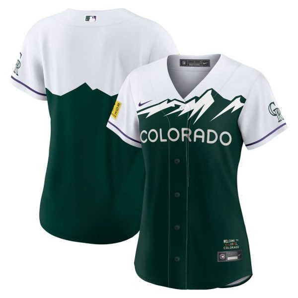 Personalized Women’s Colorado Rockies Blank 2022 City Connect Green Stitched Jersey
