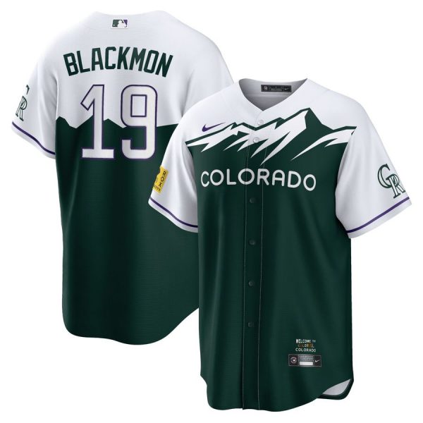 Personalized Men’s Cool Base Colorado Rockies Charlie Blackmon 2022 City Connect Green Stitched Jersey