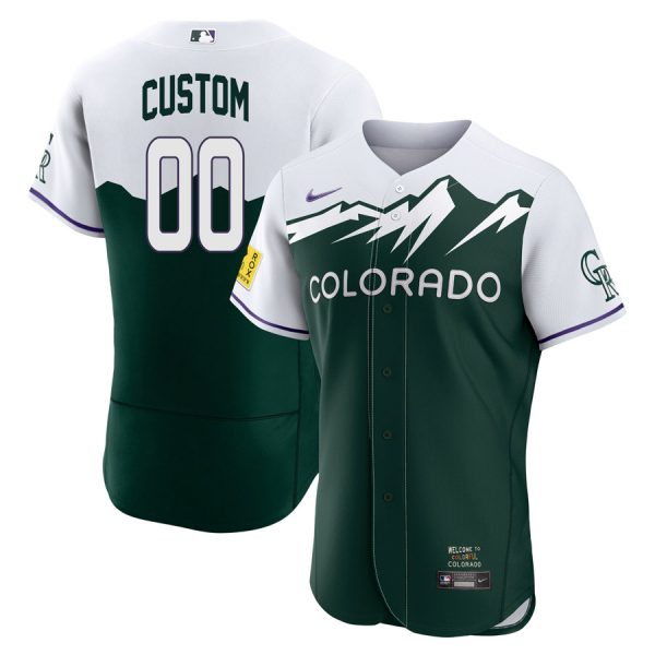 Personalized Men’s Flex Base Colorado Rockies 2022 City Connect Green Stitched Jersey