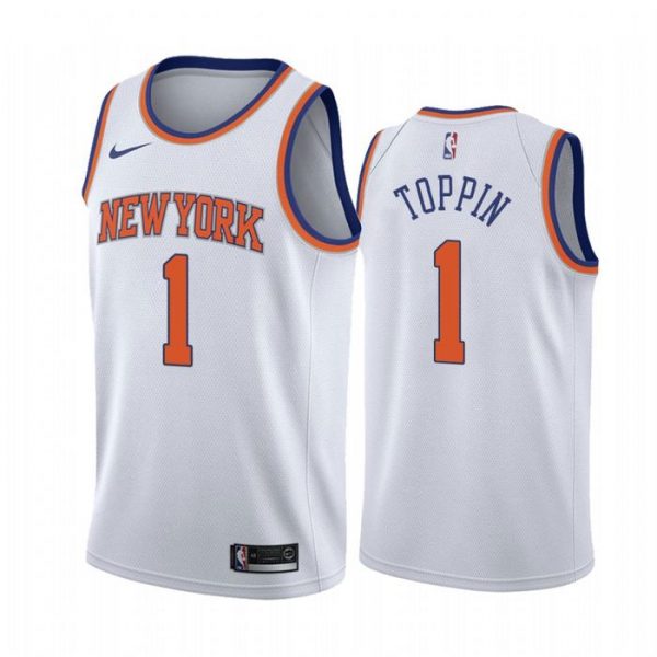 Personalized Men’s Obi Toppin New York Knicks Basketball Jersey White