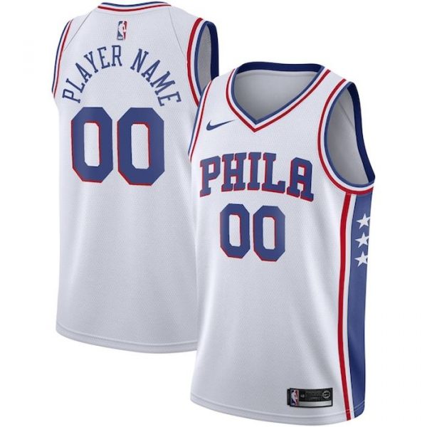 Personalized Men’s Philadelphia 76ers Basketball Jersey White