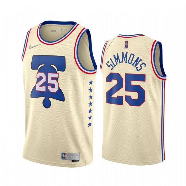 Personalized Men’s Ben Simmons Philadelphia 76ers Basketball Jersey Cream