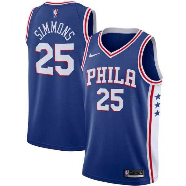 Personalized Men’s Ben Simmons Philadelphia 76ers Basketball Jersey Blue