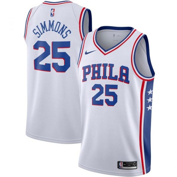 Personalized Men’s Ben Simmons Philadelphia 76ers Basketball Jersey White