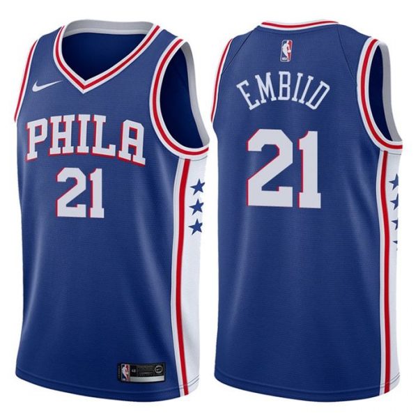Personalized Men’s Joel Embiid Philadelphia 76ers Basketball Jersey Blue