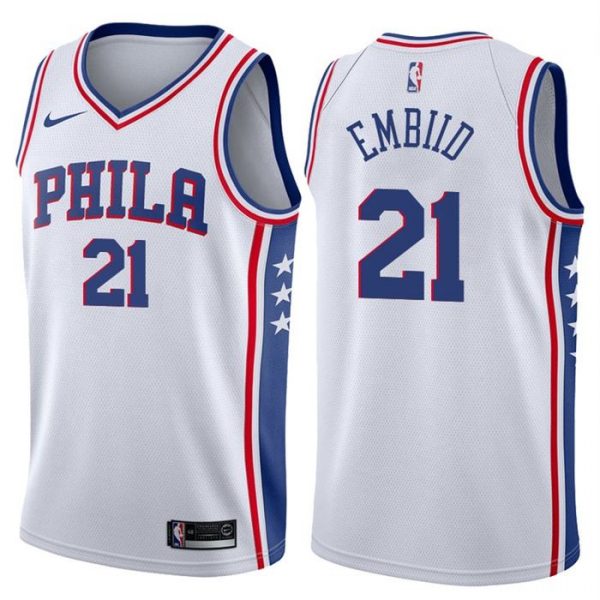 Personalized Men’s Joel Embiid Philadelphia 76ers Basketball Jersey White