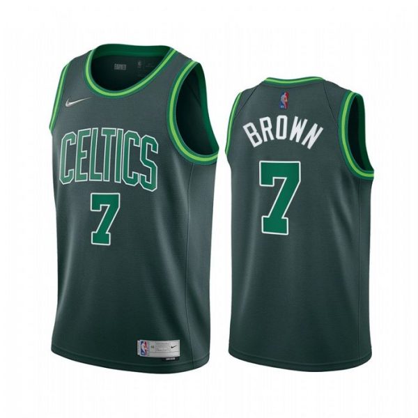 Personalized Men’s Jaylen Brown Boston Celtics Basketball Jersey Green Earned