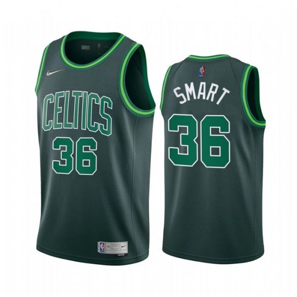 Personalized Men’s Marcus Smart Boston Celtics Basketball Jersey Green Earned