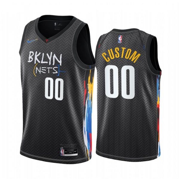Personalized Men’s Brooklyn Nets Basketball Jersey Black