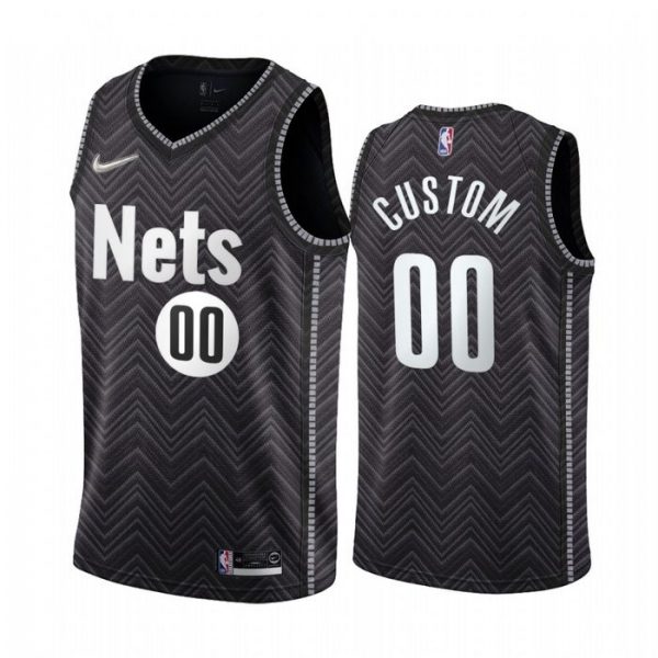 Personalized Men’s Brooklyn Nets Basketball Jersey Black