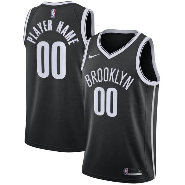 Personalized Men’s Brooklyn Nets Basketball Jersey Black