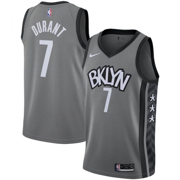 Personalized Men’s Kevin Durant Brooklyn Nets Basketball Jersey Gray
