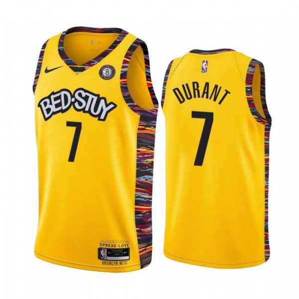 Personalized Men’s Kevin Durant Brooklyn Nets Basketball Jersey Yellow