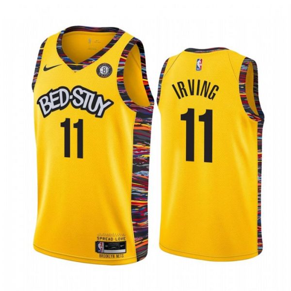 Personalized Men’s Kyrie Irving Brooklyn Nets Basketball Jersey Yellow