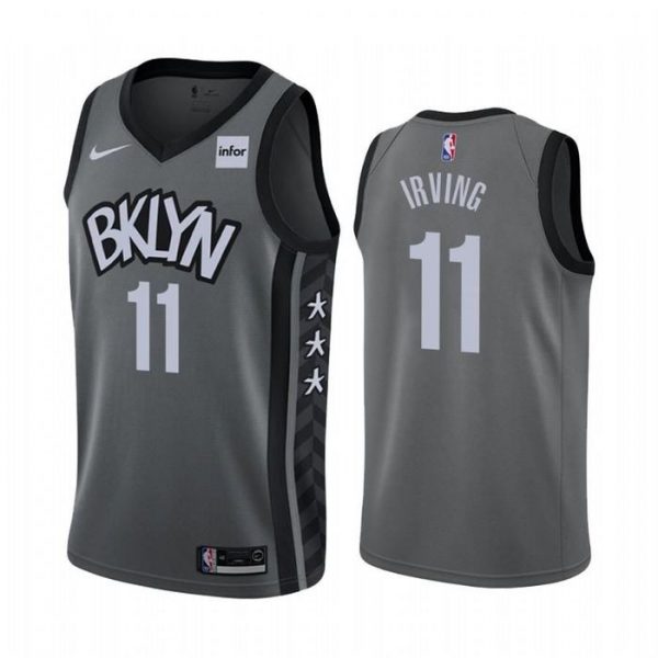 Personalized Men’s Kyrie Irving Brooklyn Nets Basketball Jersey Gray