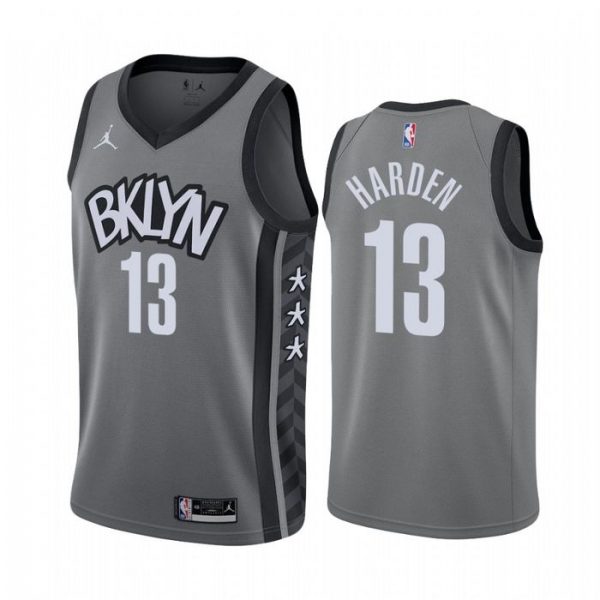 Personalized Men’s James Harden Brooklyn Nets Basketball Jersey Gray