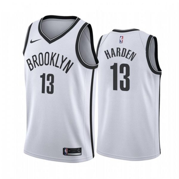 Personalized Men’s James Harden Brooklyn Nets Basketball Jersey White Association