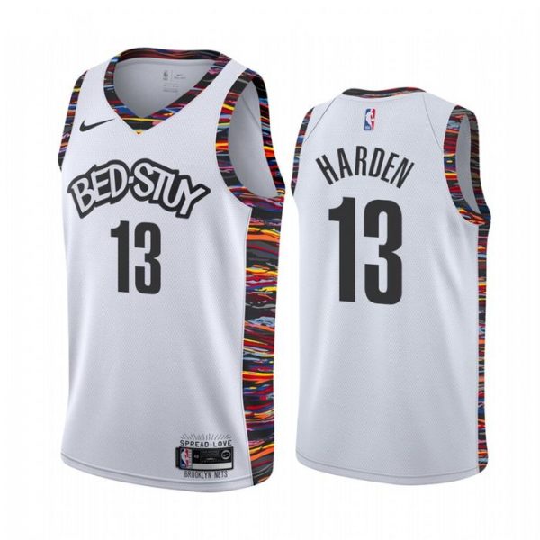 Personalized Men’s James Harden Brooklyn Nets Basketball Jersey White