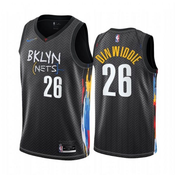 Personalized Men’s Spencer Dinwiddie Brooklyn Nets Basketball Jersey Black