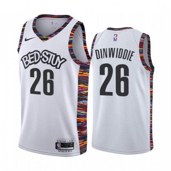 Personalized Men’s Spencer Dinwiddie Brooklyn Nets Basketball Jersey White