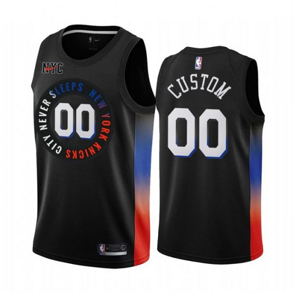 Personalized Men’s New York Knicks Basketball Jersey Black