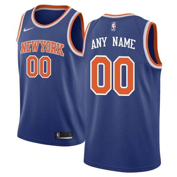 Personalized Men’s New York Knicks Basketball Jersey Blue