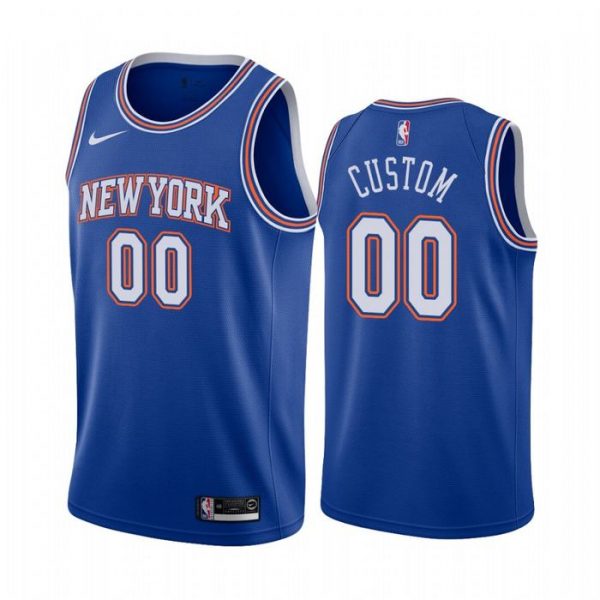 Personalized Men’s New York Knicks Basketball Jersey Blue