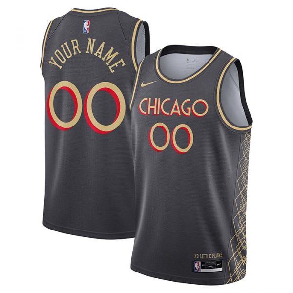 Personalized Men’s Chicago Bulls Basketball Jersey Gray