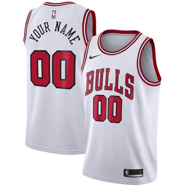 Personalized Men’s Chicago Bulls Basketball Jersey White Association