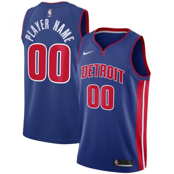 Personalized Men’s Detroit Pistons Basketball Jersey Blue