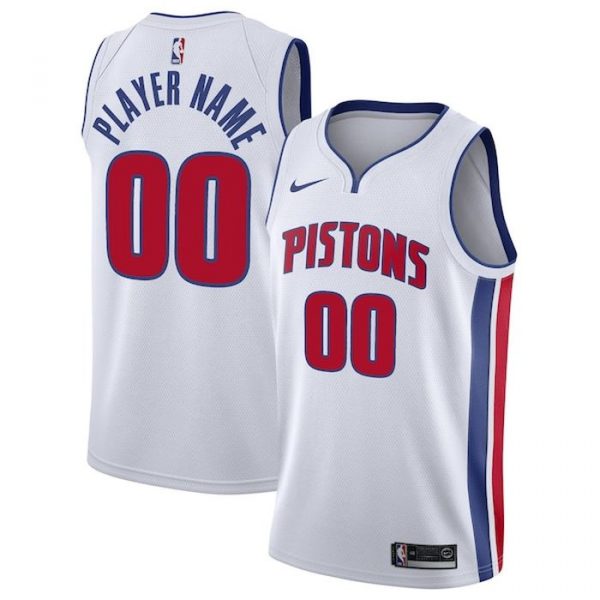 Personalized Men’s Detroit Pistons Basketball Jersey White