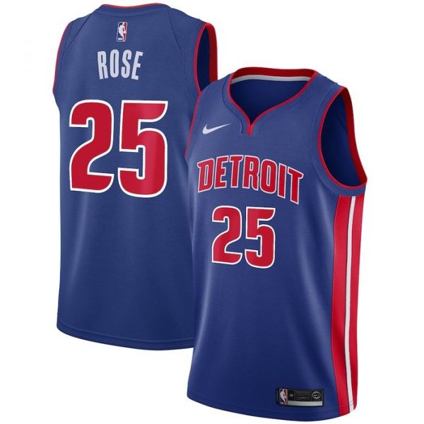 Personalized Men’s Derrick Rose Detroit Pistons Basketball Jersey Blue