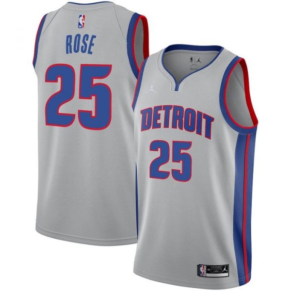 Personalized Men’s Derrick Rose Detroit Pistons Basketball Jersey Sliver