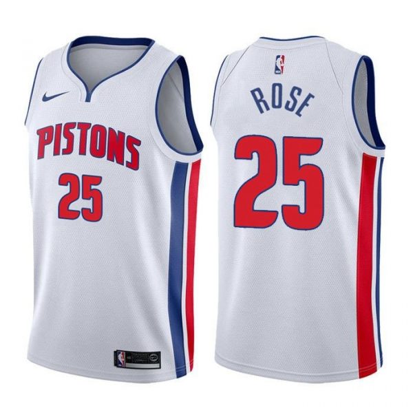 Personalized Men’s Derrick Rose Detroit Pistons Basketball Jersey White Association