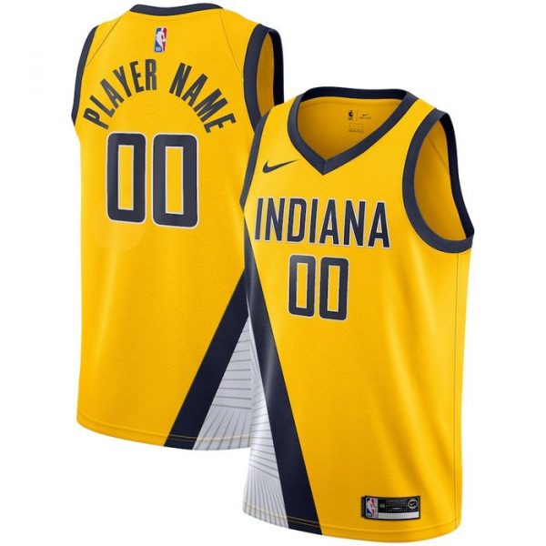 Personalized Men’s Indiana Pacers Basketball Jersey Yellow