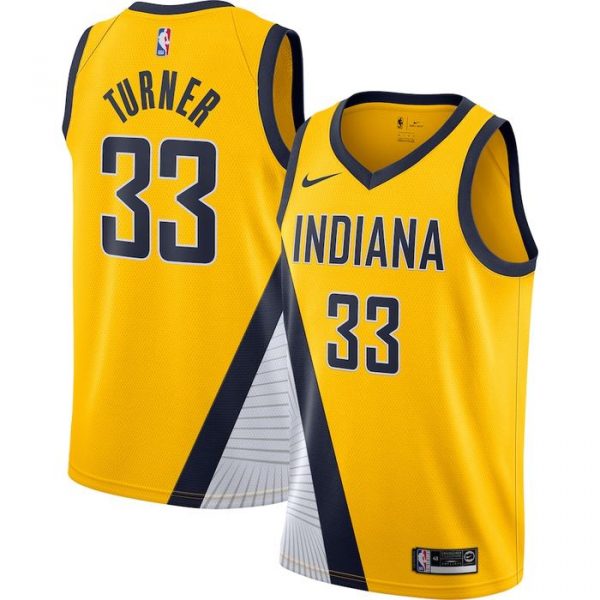 Personalized Men’s Myles Turner Indiana Pacers Basketball Jersey Yellow