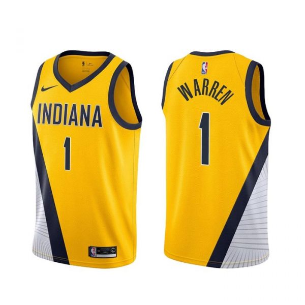 Personalized Men’s T.J. Warren Indiana Pacers Basketball Jersey Yellow