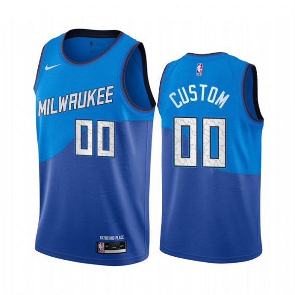 Personalized Men’s Milwaukee Bucks Basketball Jersey Blue