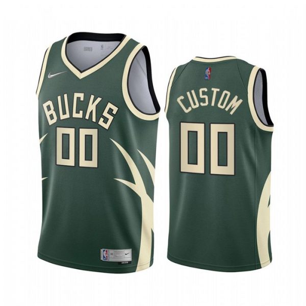 Personalized Men’s Milwaukee Bucks Basketball Jersey Green Earned