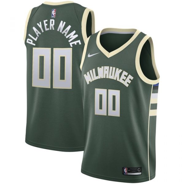 Personalized Men’s Milwaukee Bucks Basketball Jersey Green