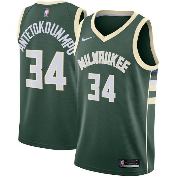 Personalized Men’s Giannis Antetokounmpo Milwaukee Bucks Basketball Jersey Green