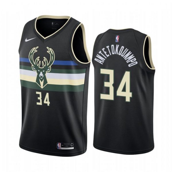 Personalized Men’s Giannis Antetokounmpo Milwaukee Bucks Basketball Jersey Black